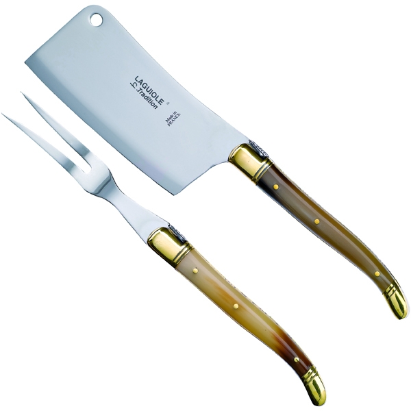 Brunt Horn og 2 messingkr.